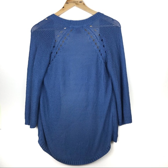 H&M | Blue High-Low Open Front Cardigan - Picture 5 of 5